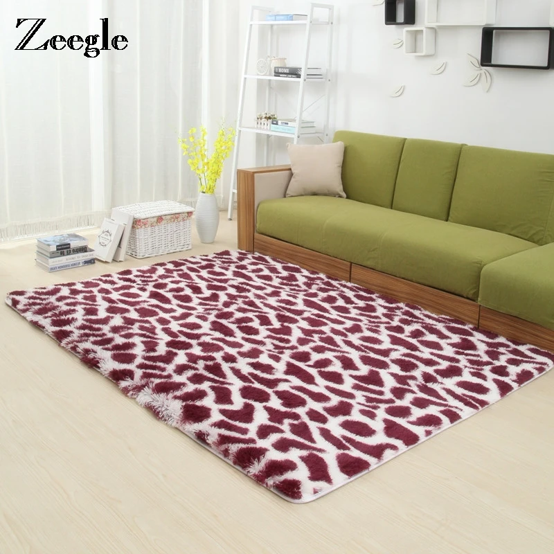 Большой коврик Zeegle для гостиной толстые лохматые ковры ног нескользящий спальни