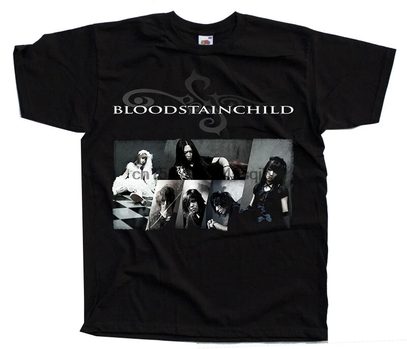 Пятна крови ребенка японский группа DTG Футболка (черный) S-5XL | Мужская одежда