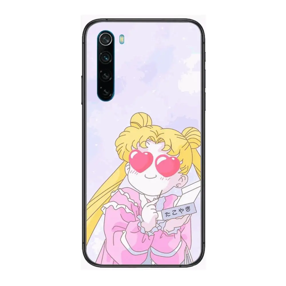 

Sailor-Moon cute cartoon Phone Case For XiaoMi Redmi Note 9S 8 7 6 5 A Pro T Y1 Anime Black Cover Silicone Back Pretty