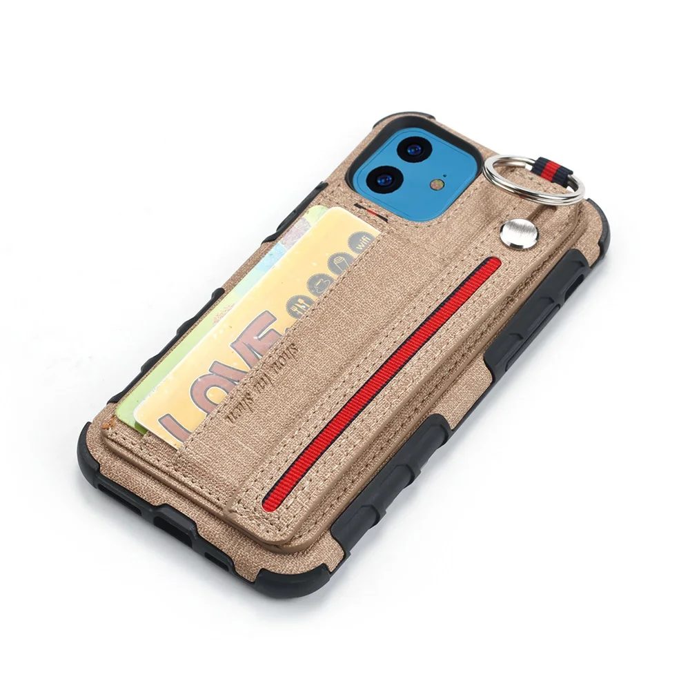 Чехол-Кошелек с узором из ткани для iPhone6 7 8 Plus защитный флип-чехол карманом карт