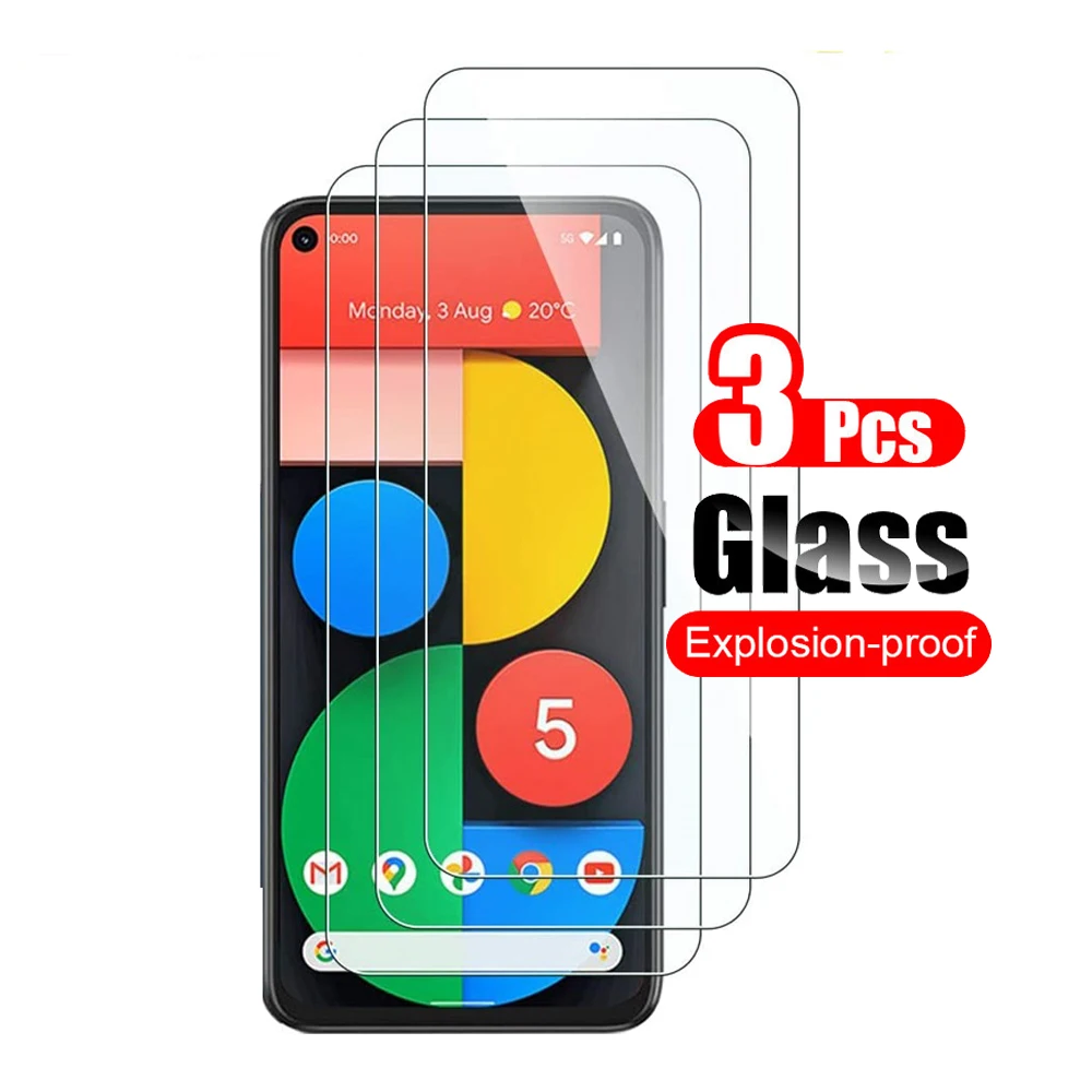 

3 шт. закаленное стекло для Google Pixel 5, Защитная пленка для экрана Google Pixel5 6,0 дюймов, защита для телефона 9H Clear