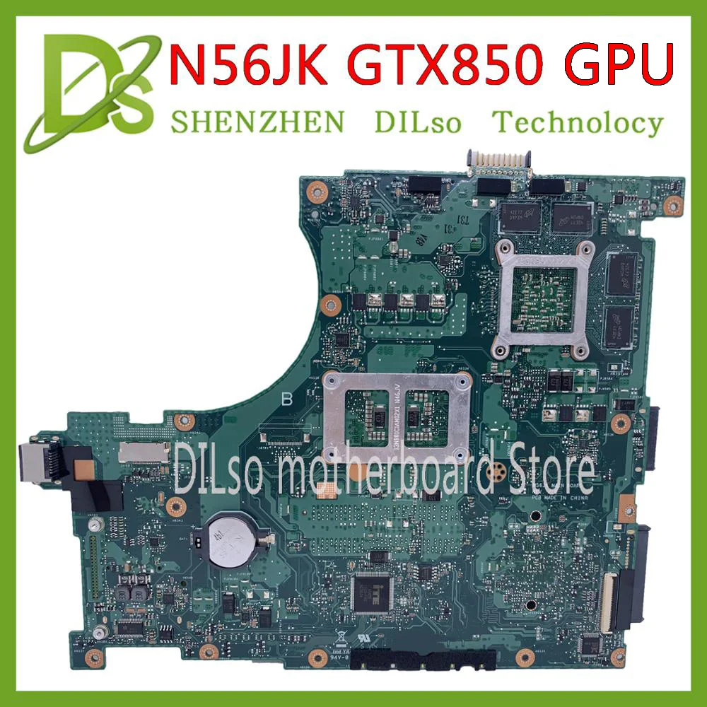 KEFU N56JK материнская плата для ASUS N56J N56JX ноутбука i7-4710HQ CPU GTX850-2GB с видеопамятью |