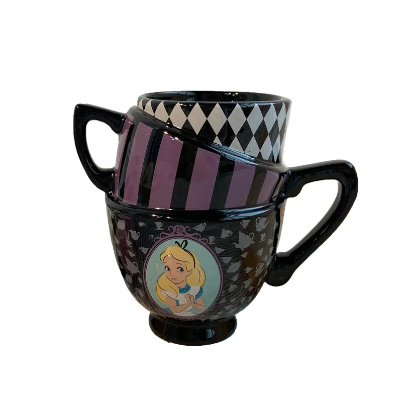 

Disney Cartoon Alice in Wonderland Cheshire cat Alice Kingsleigh Water Coffee Cup Action Figures Mug Figure Model Toys Gifts