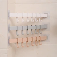 6 hooks towel rack suction cup kitchen wall door holder sucker punch free hanger for kitchen and bathroom