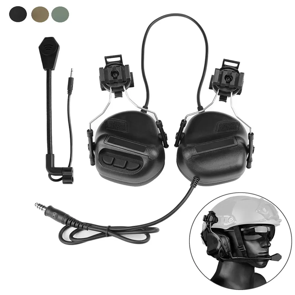 Тактическая гарнитура Электронные Наушники с защитой от шума страйкбол съемка