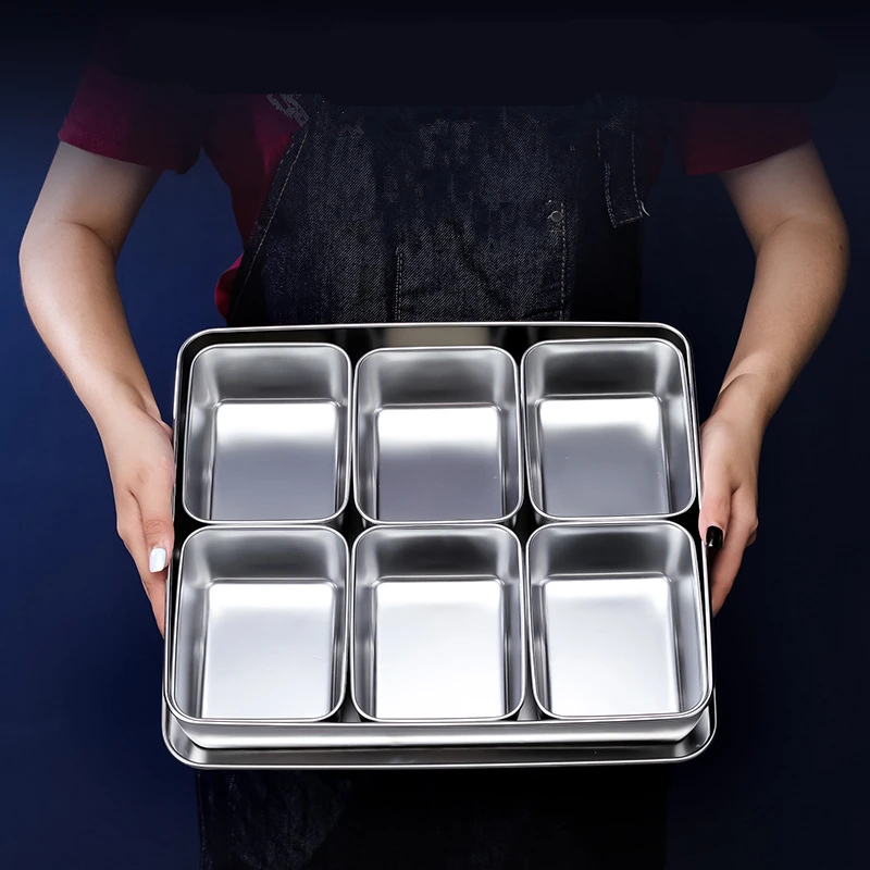 12346grids stainless steel seasoning box with lid rectangle hotel household spice organizer multifunction kitchen gadget free global shipping