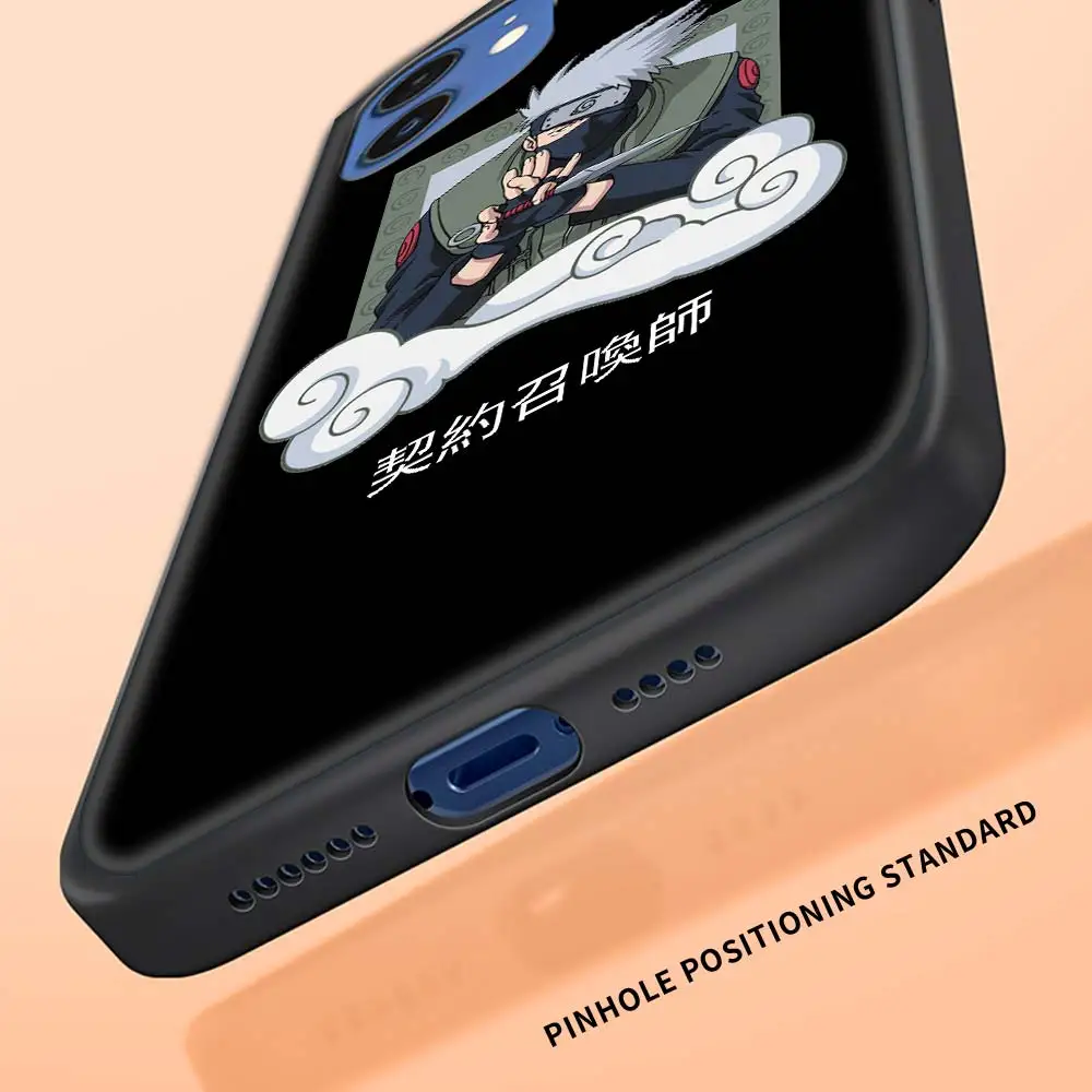 

Black Case for iPhone 7 8 SE 11 12 Pro Max 2020 Plus X XR XS MAX 12 Mini Silicone Phone Coque Fundas Naruto Anime