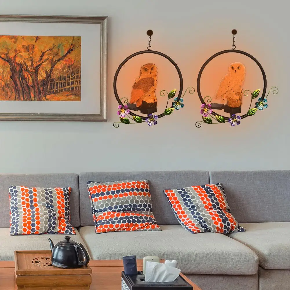 New LED Solar Light Owl Resin Easy To Install Waterproof Hang For Garden Lawn | Лампы и освещение