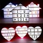 Светодиодный комбинированный ночник в форме сердца, украшение сделай сам для букв, символов, карт, с питанием от USBаккумулятора, настольная лампа для сообщений
