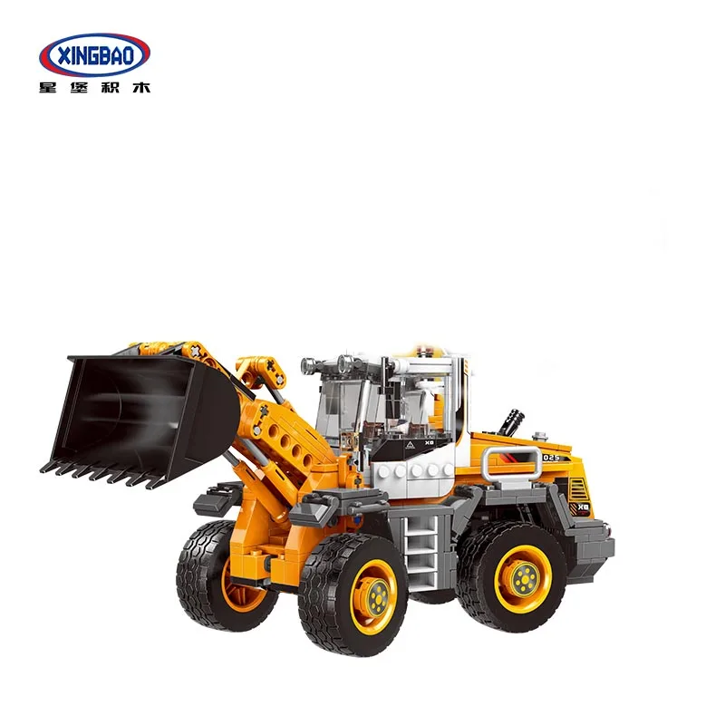 

City technic Forklift loader mechanical crane mobile engineering Truck Creative Building Blocks vehicle spelling diy kids toys