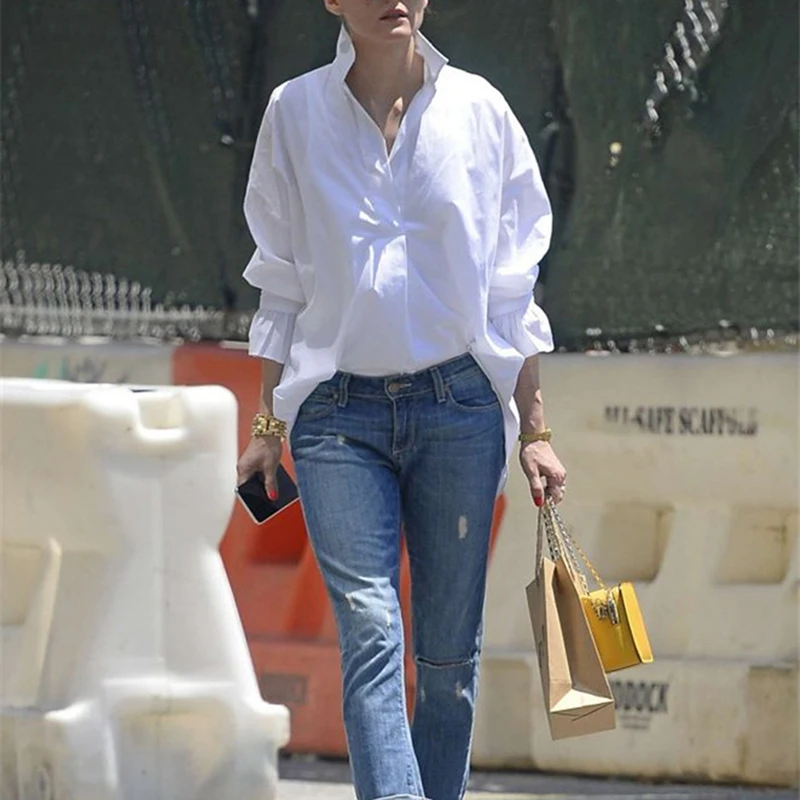 

New 2020 Spring Women Tops And Blouse Lapel Shirt For Women Plus Size Ladies Casual Shirt Top Fashion Plain Print Blouse