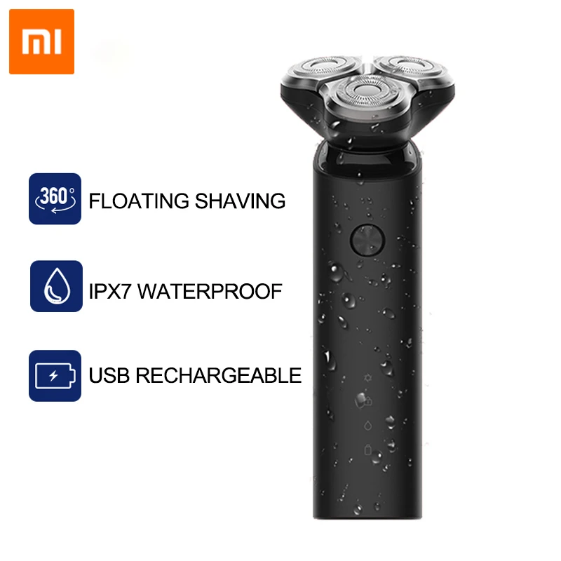 Black Xiaomi Mijia электробритва USB Перезаряжаемый триммер для бороды 3D бритва для мужчин бритва - Цвет: Black
