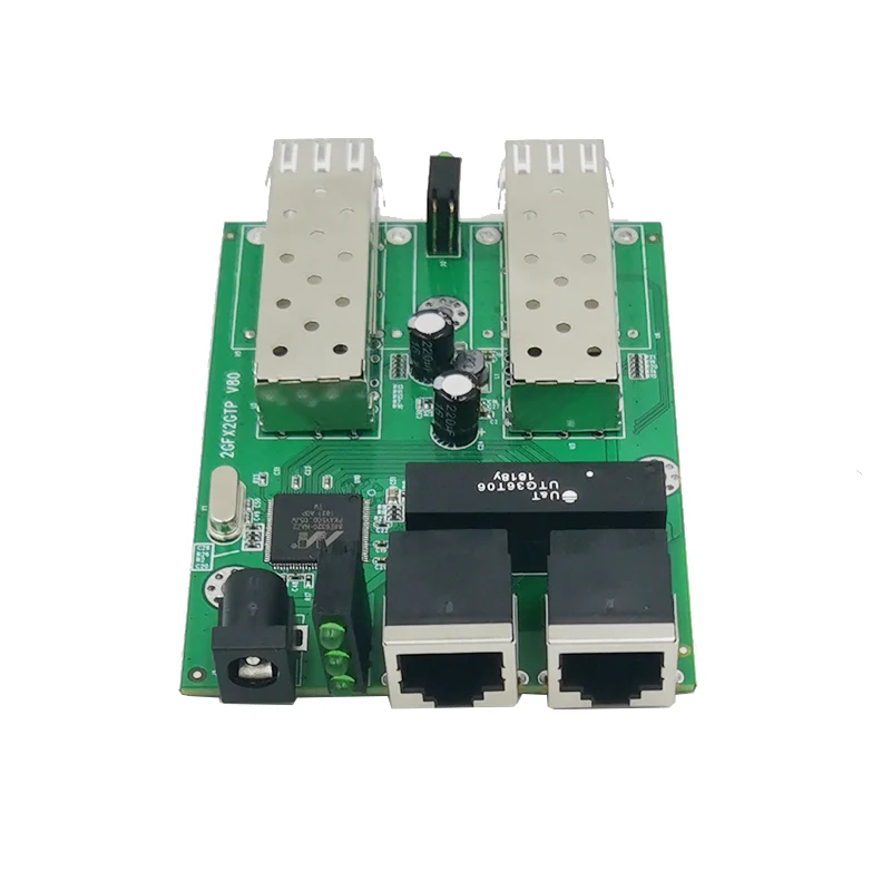 Ethernet волоконно оптический 2 порта SFP RJ45 UTP 10/100/1000 м медиаконвертер гигабитный