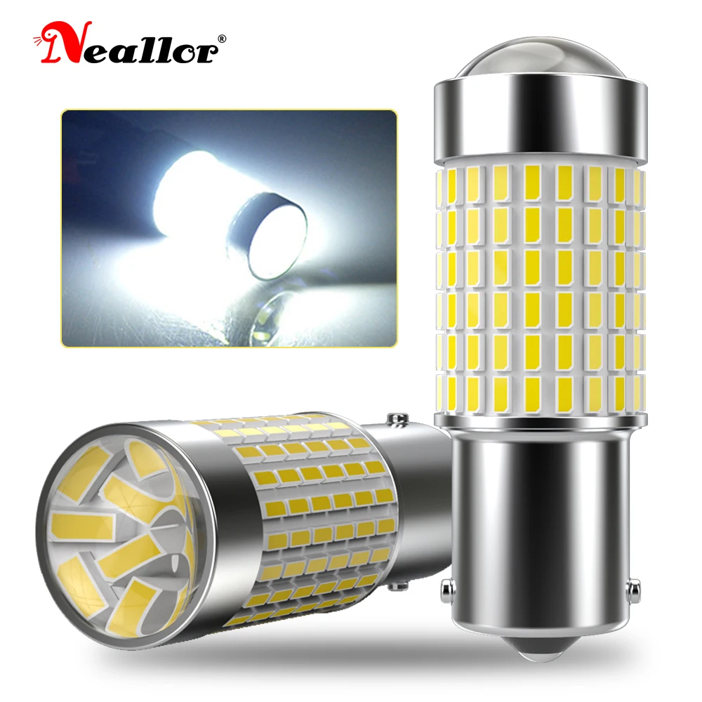 

2pcs 1156 P21W LED Bulb T20 W21/5W 1000LM P21W 7443 921 7506 3156 Car 7440 BA15S Auto DRL SMD 6000k White 12V Stop Reverse Light