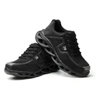 Мужская защитная обувь из искусственной кожи со стальным носком; Легкие дышащие рабочие ботинки с защитой от ударов и проколов