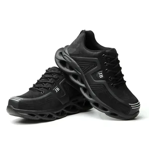 Мужская защитная обувь из искусственной кожи со стальным носком; Легкие дышащие рабочие ботинки с защитой от ударов и проколов