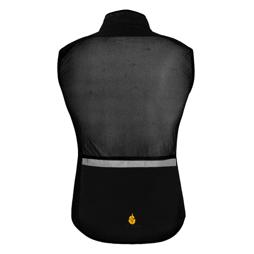 sleeveless black WOLFBIKE Мужская куртка для велопоездок с длинным рукавом или без рукавов,влаго-ветрозащитная - Цвет: sleeveless black