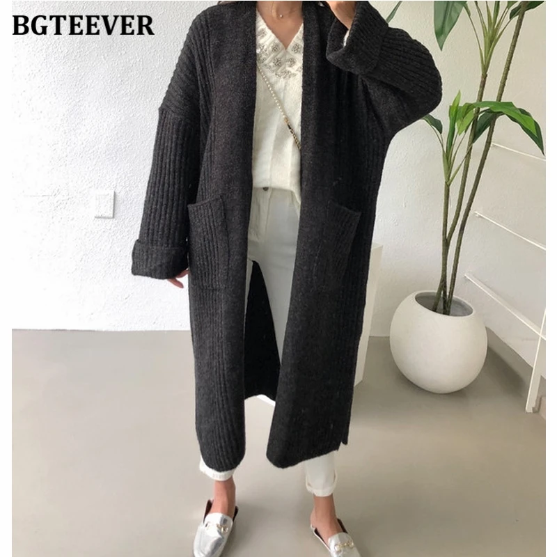 BGTEEVER зимние кашемировые теплые женские вязаные кофточки с рисунком в виде