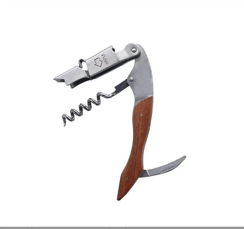 

Professional Wood Handle Folding Wine Bottle Opener Waiters Corkscrew with Foil Cutter for Sommeliers and Bartenders Servers