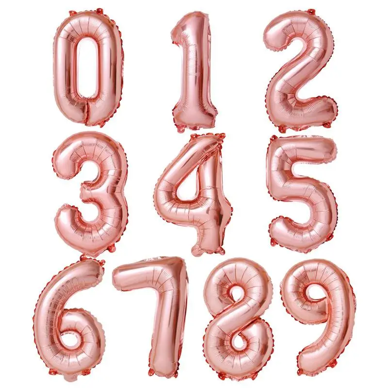 

RCtown 32-дюймовые розовые золотые цифровые алюминиевые пленочные шары 0-9 цифры для праздвечерние реквизит для украшения вечеринки воздушный ш...