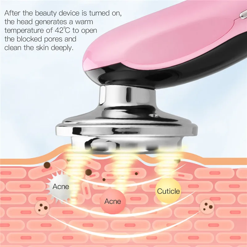 

CkeyiN 7 In 1 EMS Facial LED Light Therapy Wrinkle Removal Skin Lifting Tightening Hot Treatment Skin Care Ion Beauty Machine