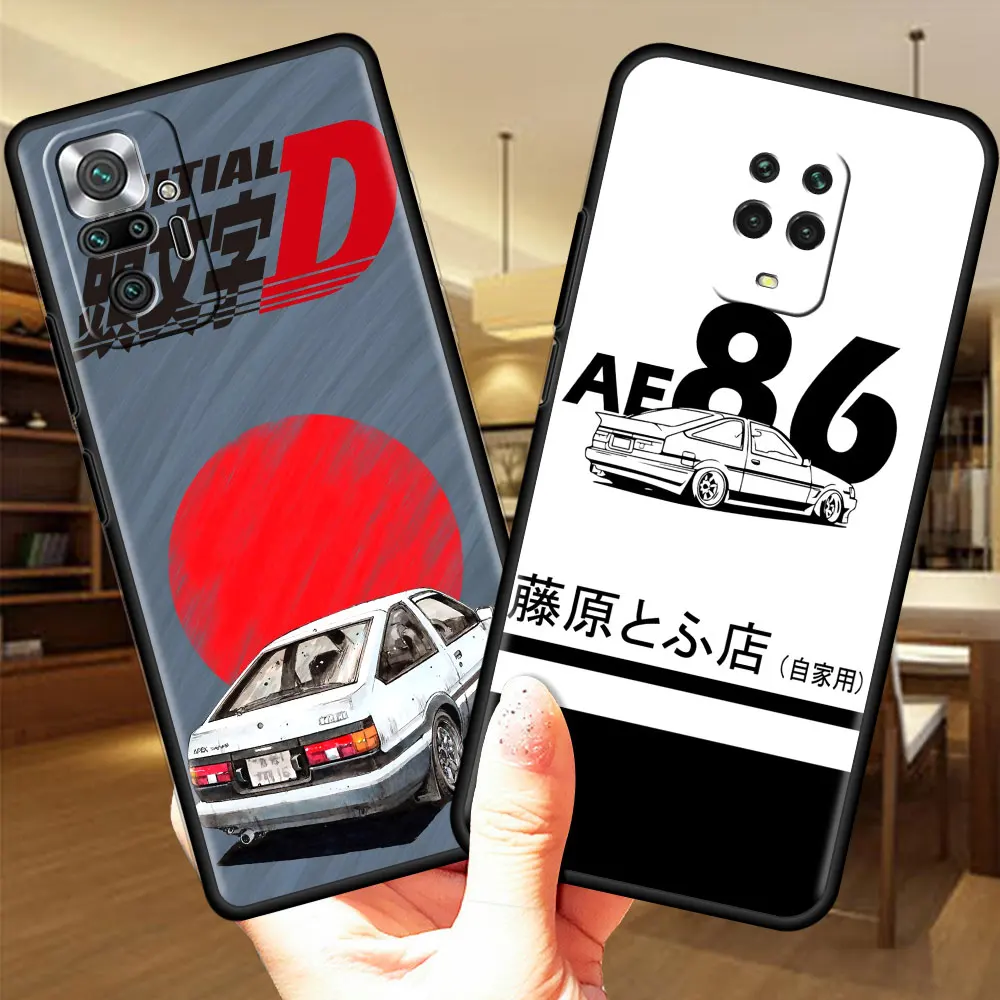 

Silicone Case for Xiaomi Redmi Note 9S 9 8 7 10 Pro 8T K40 9C 9A 7A 8A 6A 6 Soft Funda Tpu Initial D AE86 Anime JDM Phone Cover