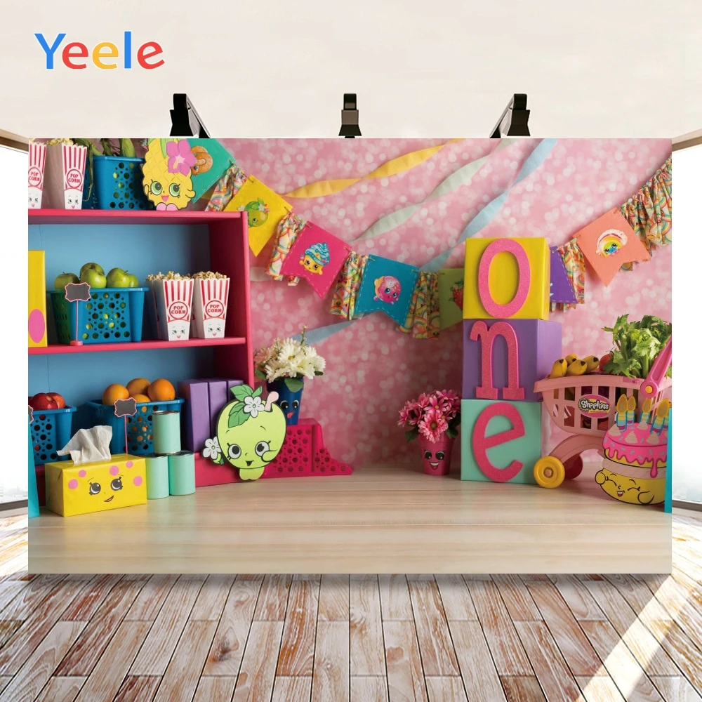 Виниловый фон Yeele для фотографирования детей на 1-й день рождения с изображением