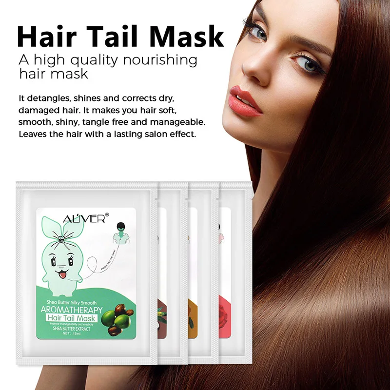 

5 Pieces Hair Tail Film Steam Free Deep Nourishment Repair Dry Frizz Forked Hair Care Essential Oil SSwell