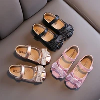 2021 spring autumn new girls leather shoes childrens soft bottom fashion bowknot shallow mouth pumps little girl princess shoes