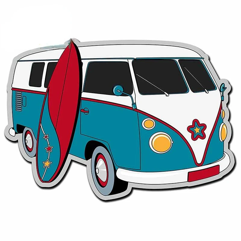 

Colored Personalized Camper Van Surf Car Repair Sticker Ocposition Scratch Decal Personality Funny Vinyl Material Kk13*9cm