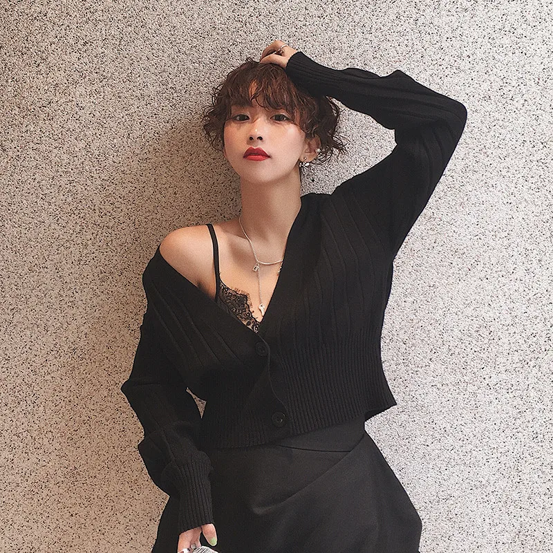 Зимние Топы для женщин свитер с v образным вырезом высококачественный