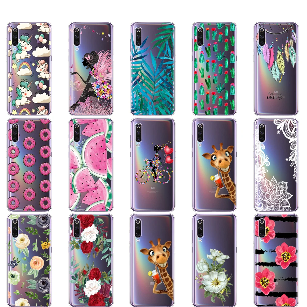 Case For Xiaomi Mi 9 Case Cover Cartoon Silicon Soft TPU Cover For Xiaomi Mi 9 Xiaomi 9 SE Case Cover Full 360 Protective Shell