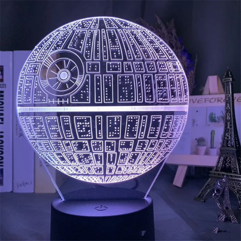 

BB8 3d Led Night Lights Star War R2D2 Nightlight for Kids Dead star Decor Table Lamp Millennium Light Drop shiping