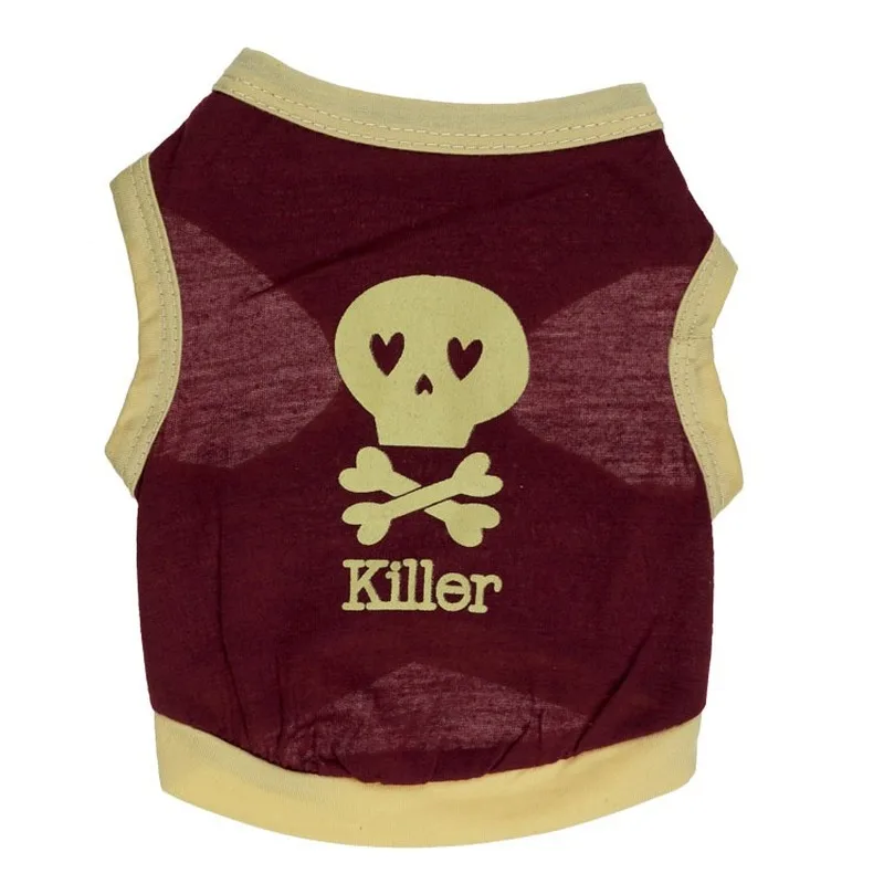 Одежда для собак на Хэллоуин многоцветная жилетка с черепом-киллером импортные
