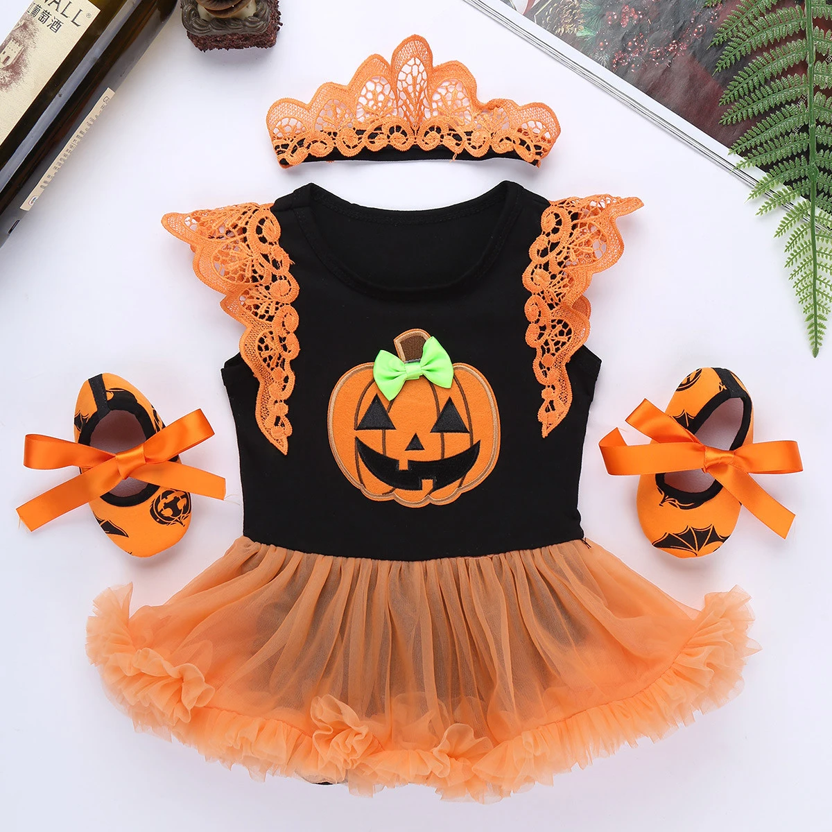 Детские костюмы для девочек на Хэллоуин с рукавами крылышками сверкающими