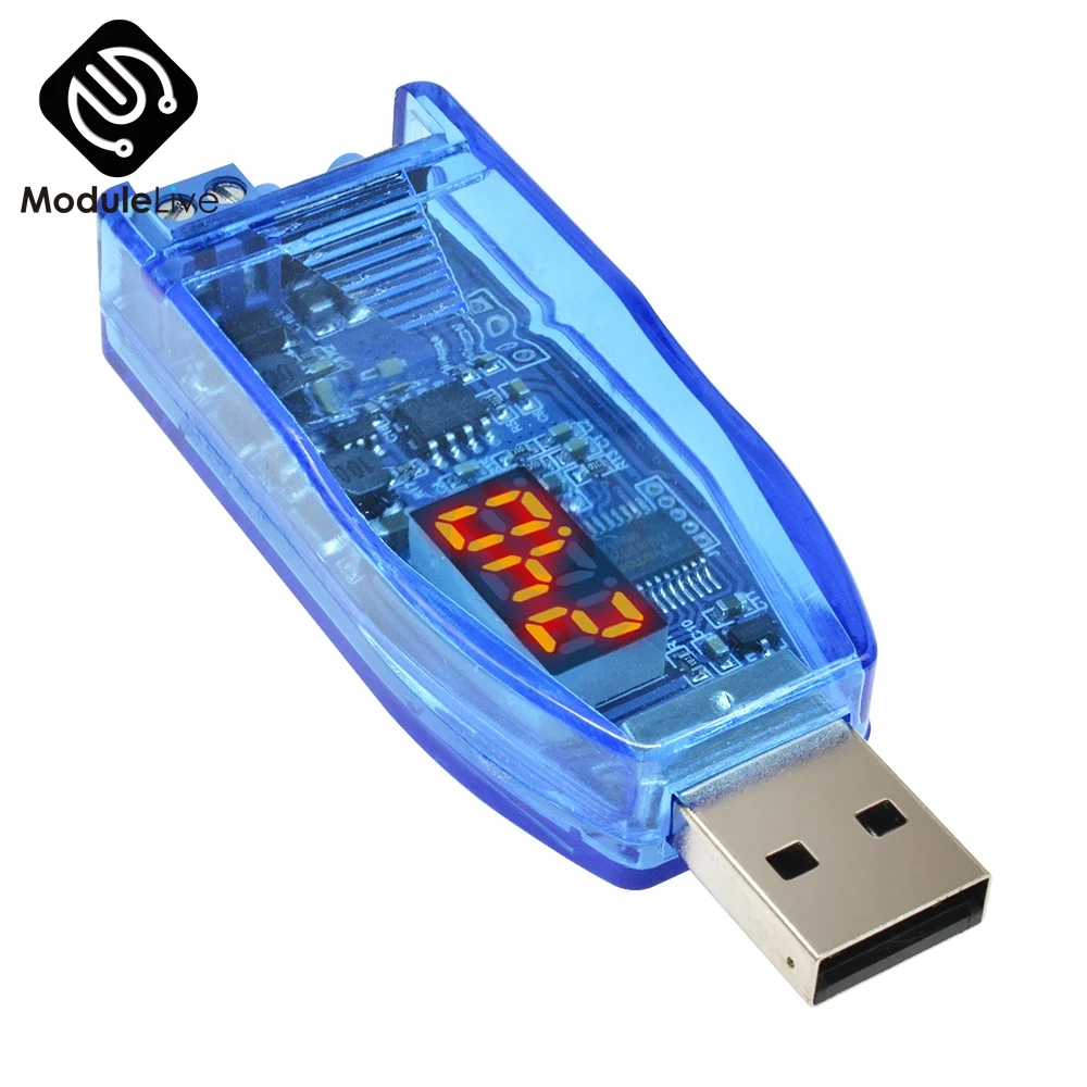 DC-DC 5V to 3.3V 9V 12V 24V Adjustable USB Step UP Down Power Converter Supply Module Red Green Display Voltage Volt Regulator