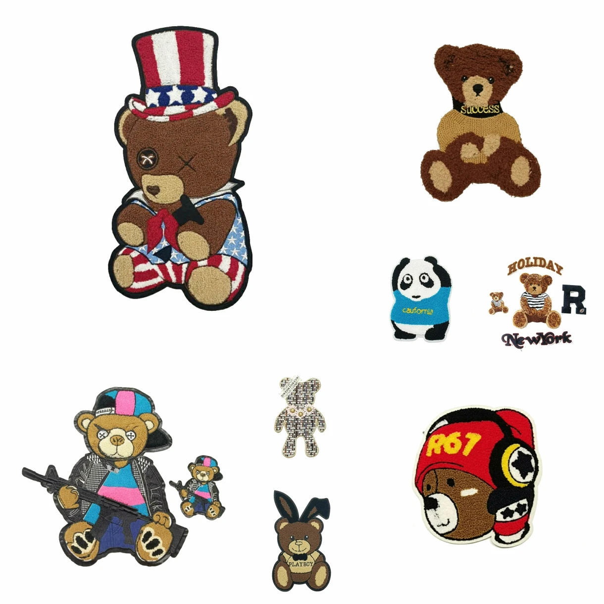 

Accessory large embroidery big bear animal cartoon patches for clothing AZ-33