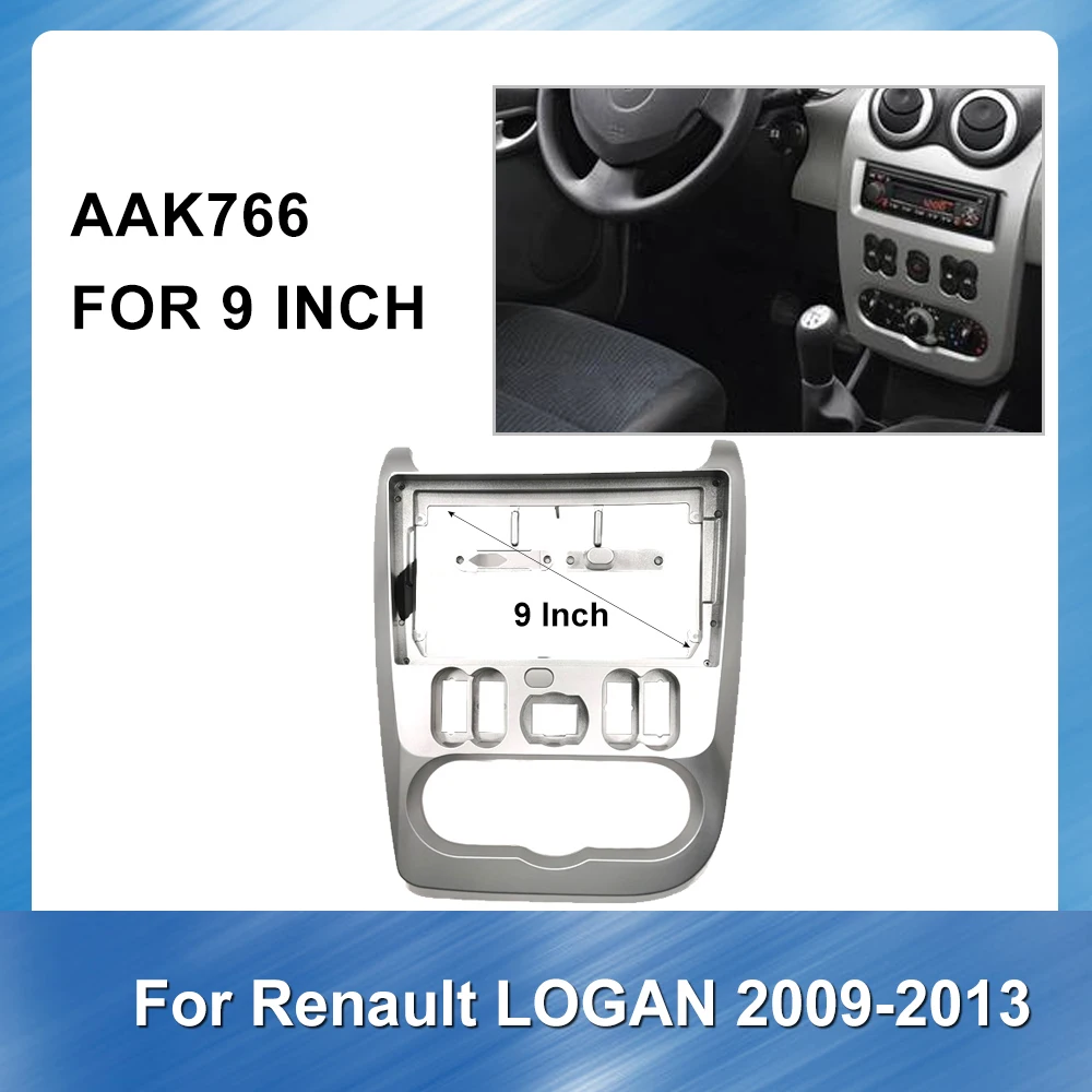 

2 din Radio Fascia For Renault Logan 2009-2013 Stereo Audio Panel Mount Installation Dash Kit Frame Adapter Radio Stereo DVD