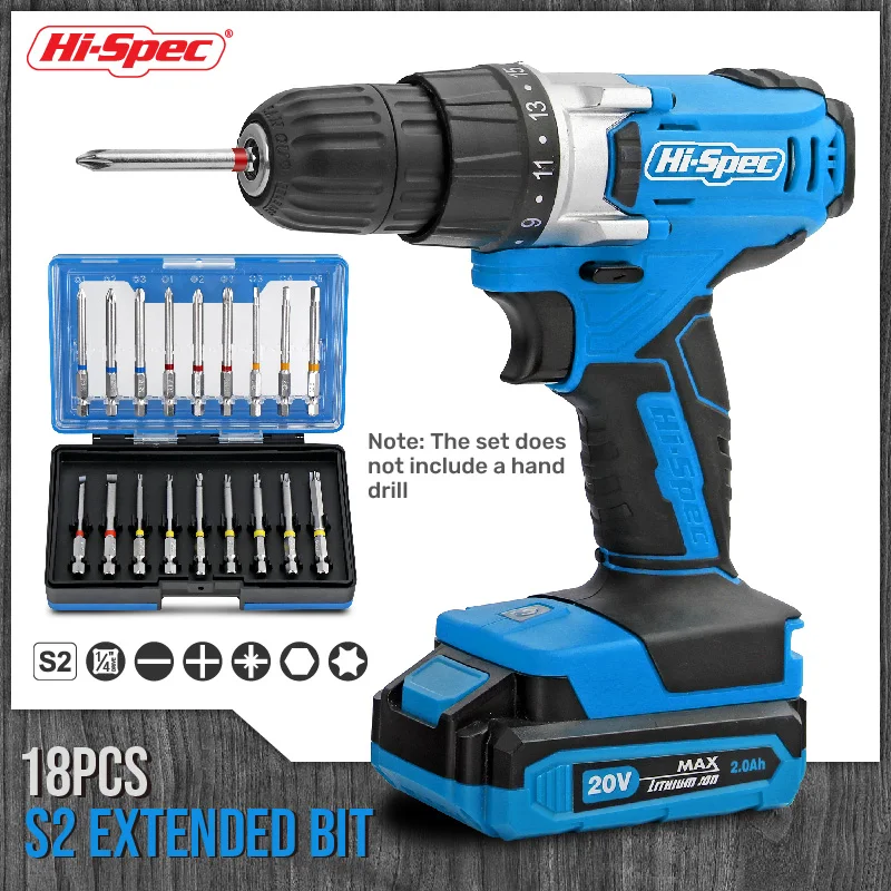 

Hi-Spec 18pc Screwdriver Extended Bits Set S2 Alloy Steel Ph2 Slotted Cross Bit Hex Shank 1/4" Magnetic Drill Bit Hand Tools