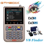 GTmedia цифровой спутниковый V8 Finder метр DVB-SS2S2X Sat искатель HD 1080P приемное устройство 3,5 ЖК-дисплей с Батарея