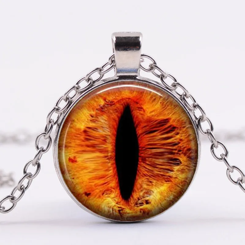 NEW Fashion Dragon Eye Pendant Personality Cat Eyes Color Art Photo Charms For Collars Eye Glass Dome Pendant Statement Jewelry