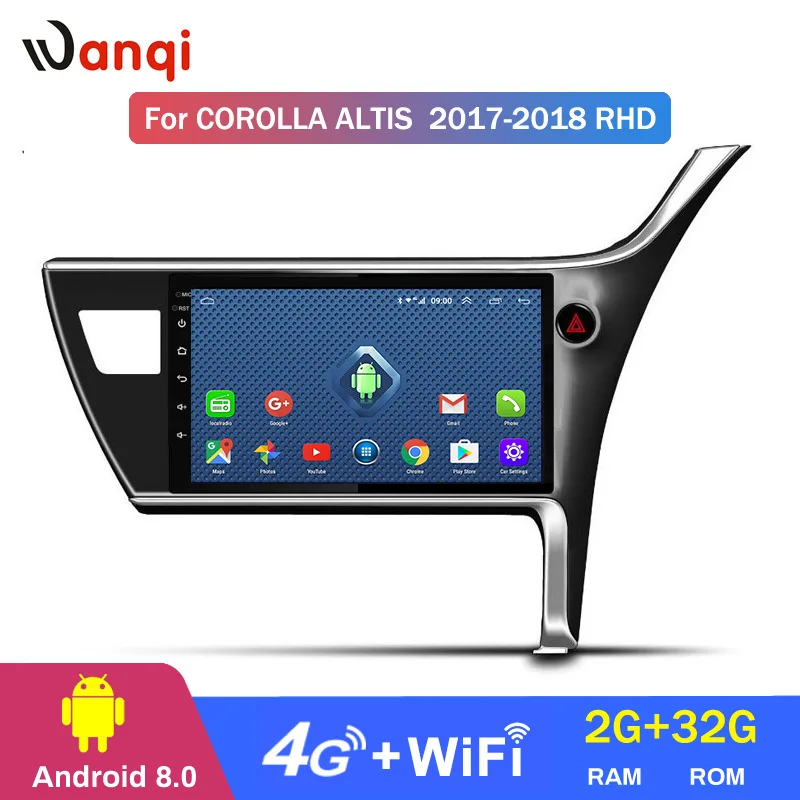 Wanqi 4G Lte All Netcom 10 1 дюймов Android 9 Автомобильный GPS навигатор для Toyota Corolla Altis 2017 2018