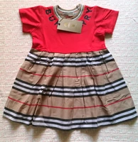 new arrival 2021 summer fashion england kids girls clothes dress striped style cotton ruched patchwork baby girl princess dress