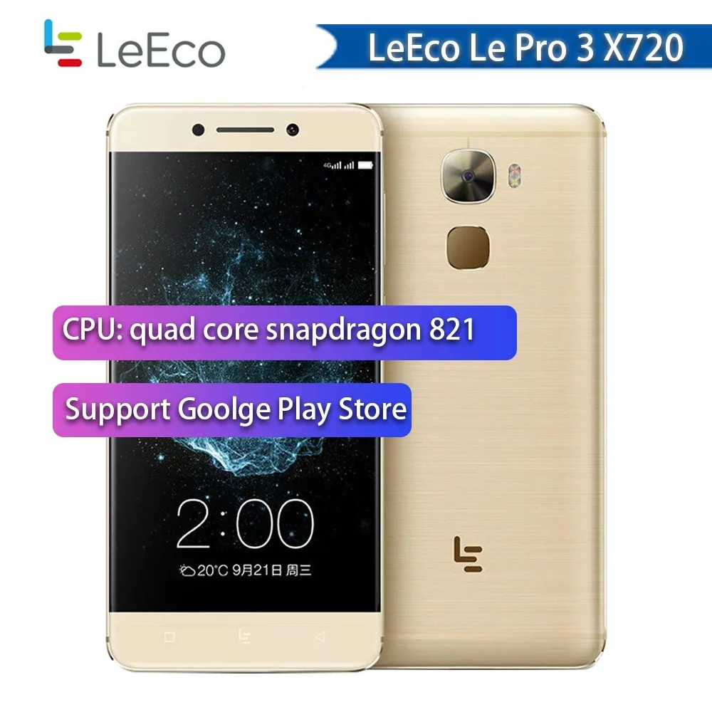 original new letv leeco le pro 3 x720 mobile phone 4g ram 64gb rom snapdragon 821 5 5 4070mah 4g lte 18mp google smartphone free global shipping