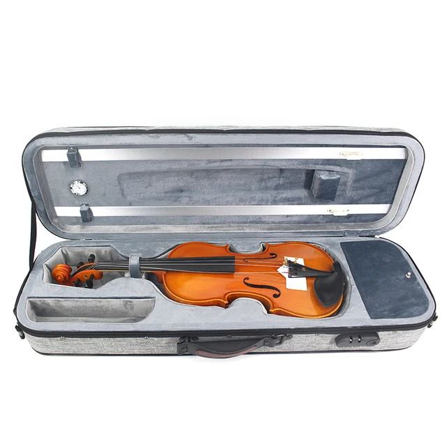 合板とグレーのキャンバス長方形、4/4 バイオリン用湿度計ストラップ