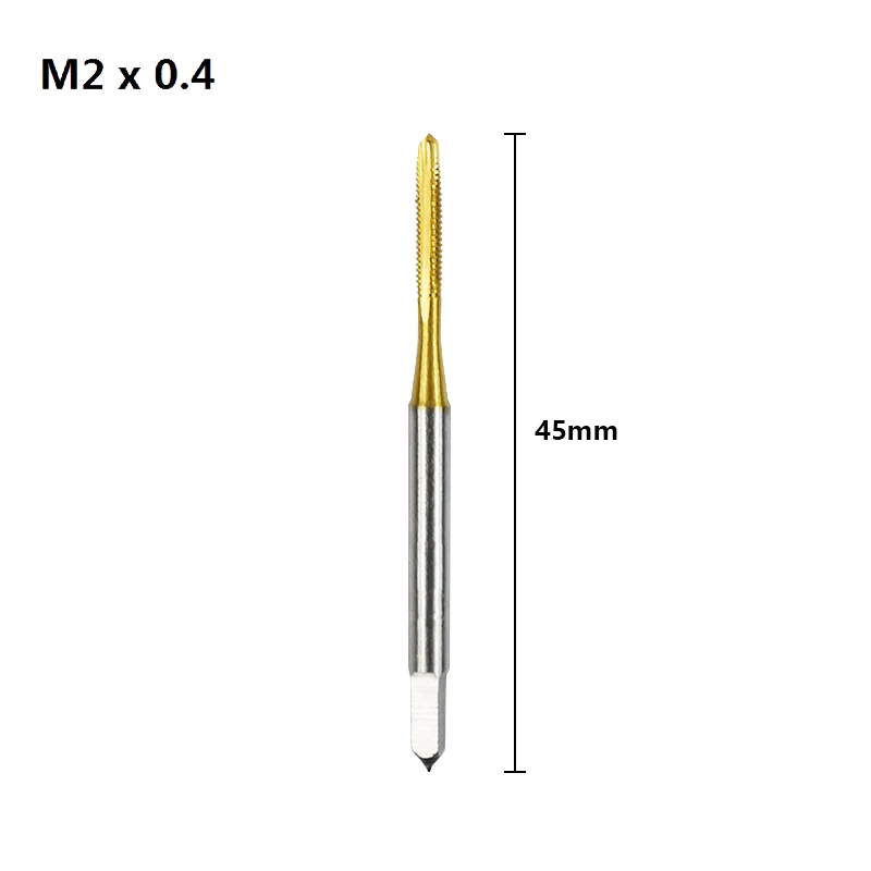1 шт. HSS M2/M2.5/M3/M3.5/M4/M5/M6/M8 винтовой кран титановое покрытие сверло метрический ручной кран Прямой Флейта Резьба Кран - Цвет: M2x0.4