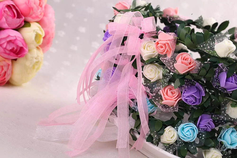 Регулируемая Женская корона с 12 цветами повязка на голову ручная работа гирлянда