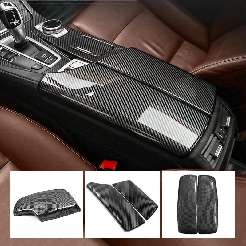 For BMW 3 5 7 Series 3GT 5GT 6GT X3 X4 X5 X6 X7 Carbon Fiber Car Center Armrest Box Protective Cover Seat Arm Rest Box Cover