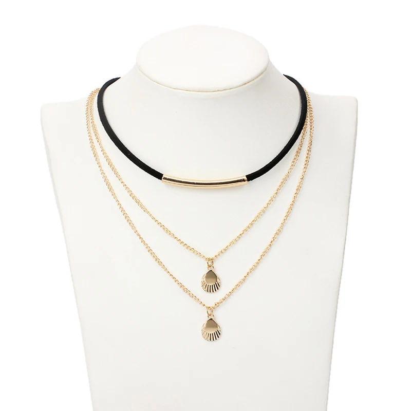 Ожерелье Laramoi из сплава с подвеской в виде ракушек женское многослойное