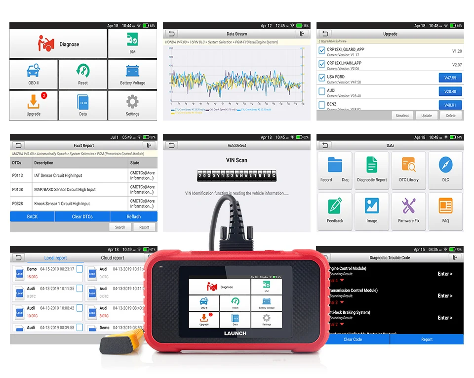 Launch X431 CRP129E CRP129 CRP123E CRP123 OBD2 диагностический сканер для ENG/AT/ABS/SRS Многоязычное бесплатное обновление онлайн
